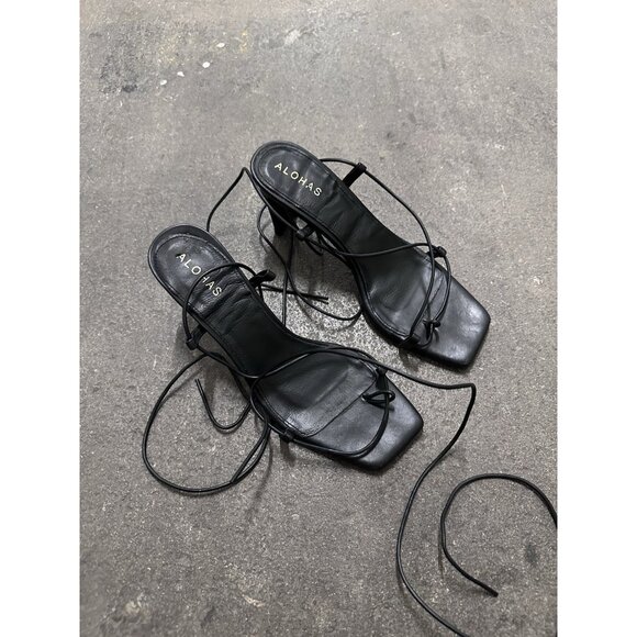 ALOHAS Bellini Sandals Black Leather - Picture 3 of 5